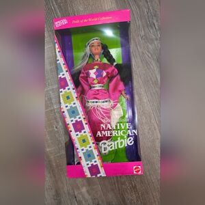 NIB Barbie Native American Doll in Pink and Purple